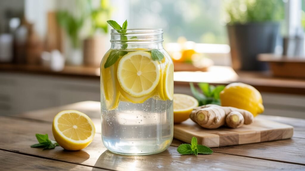 Lemon Ginger Detox Water for Weight Loss