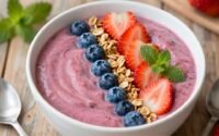 Quick Smoothie Bowl with Granola & Fruits