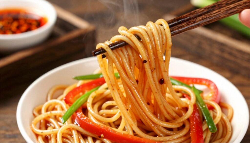 Restaurant Style Spicy Veg Noodles