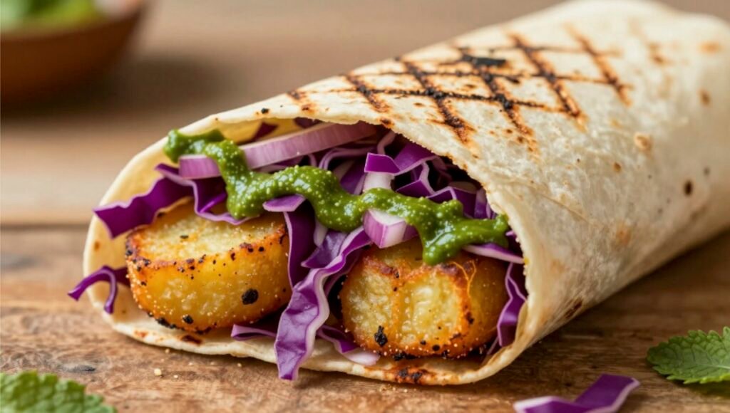 Street Style Aloo Tikki Wrap